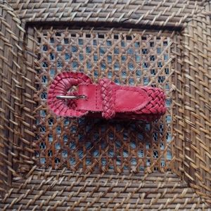Vintage Red Leather Belt